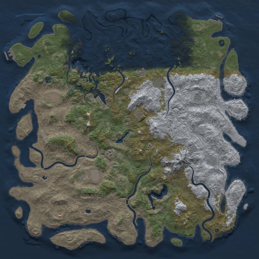 Rust Map: Procedural Map, Size: 6000, Seed: 151659783, 17 Monuments