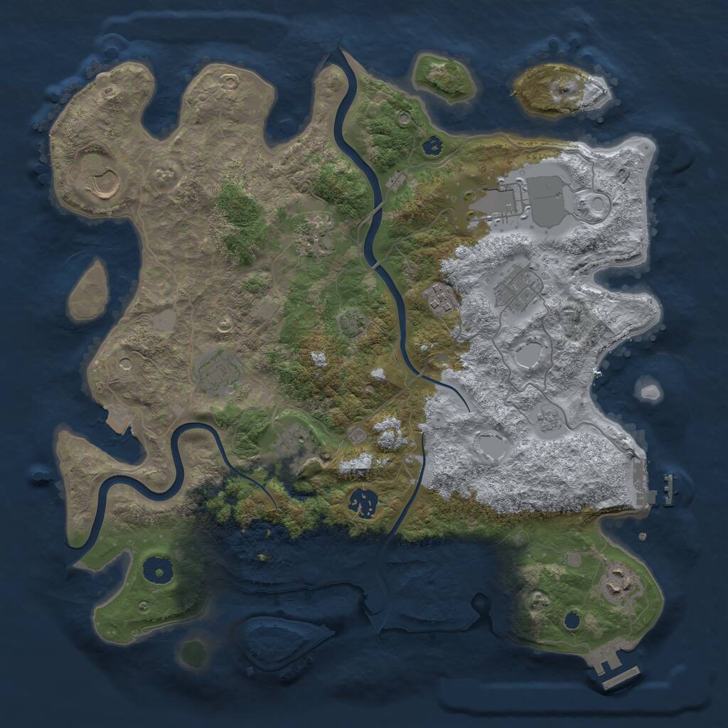 Rust Map: Procedural Map, Size: 3750, Seed: 2017047112, 15 Monuments