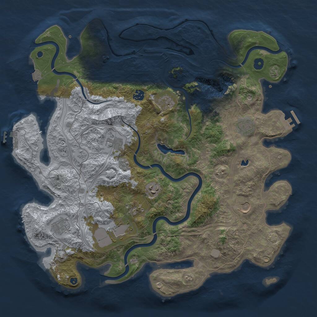 Rust Map: Procedural Map, Size: 4300, Seed: 120142393, 16 Monuments