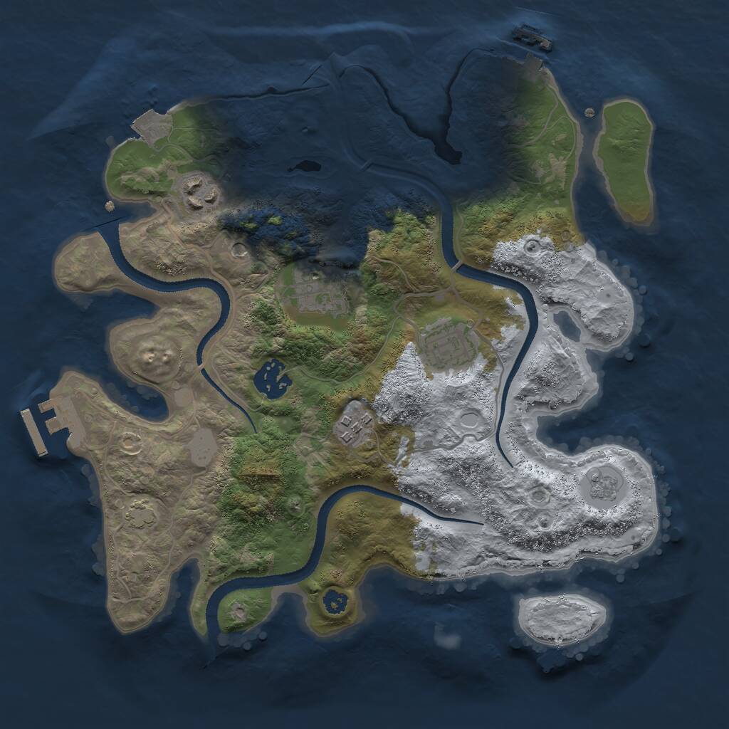 Rust Map: Procedural Map, Size: 3000, Seed: 89755, 11 Monuments