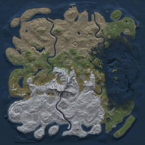 Thumbnail Rust Map: Procedural Map, Size: 5500, Seed: 1454227341, 17 Monuments