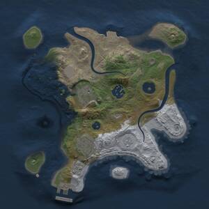 Thumbnail Rust Map: Procedural Map, Size: 2500, Seed: 64246, 8 Monuments