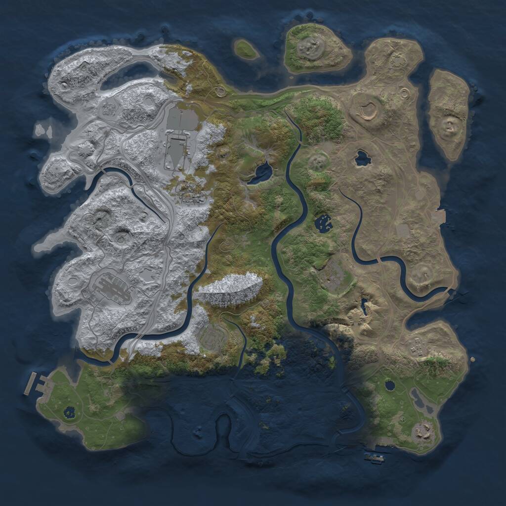 Rust Map: Procedural Map, Size: 4250, Seed: 611971182, 15 Monuments