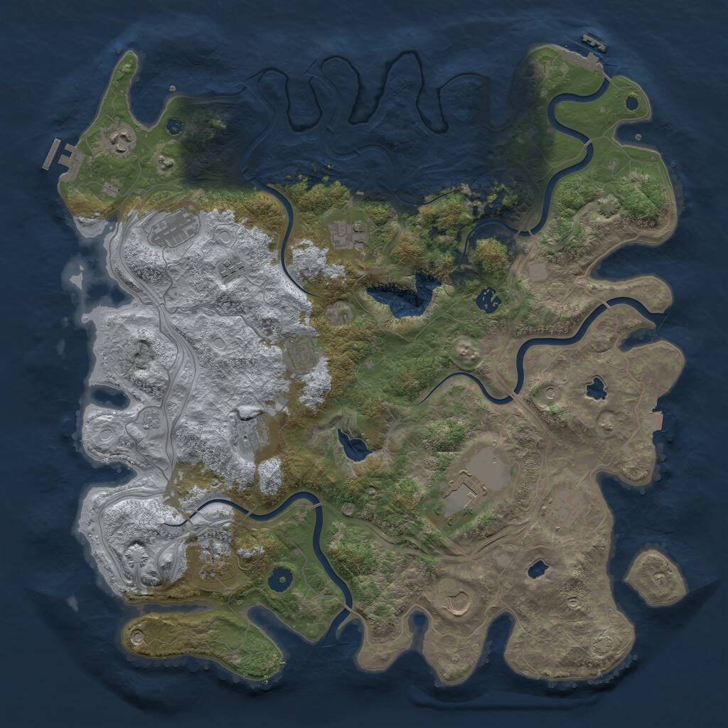 Rust Map: Procedural Map, Size: 4500, Seed: 211213039, 17 Monuments