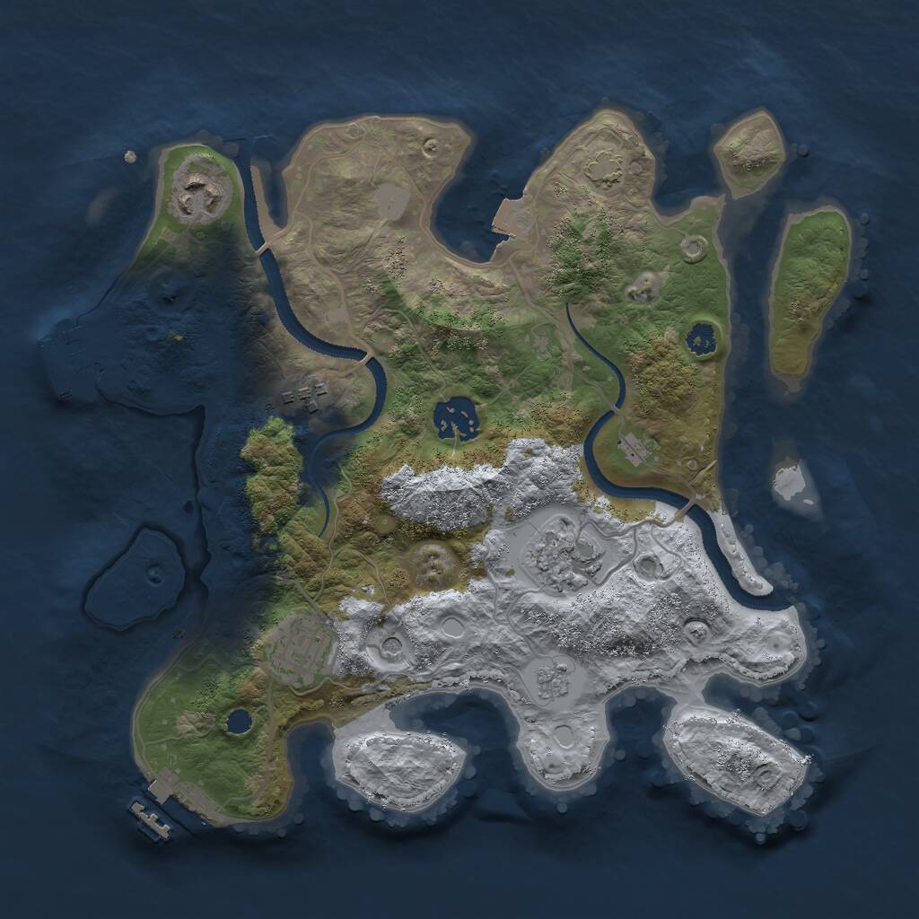 Rust Map: Procedural Map, Size: 3000, Seed: 53877578, 11 Monuments