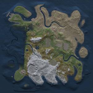 Thumbnail Rust Map: Procedural Map, Size: 3500, Seed: 625714636, 14 Monuments
