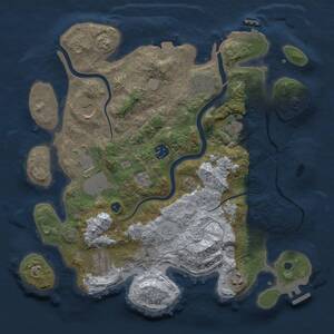 Thumbnail Rust Map: Procedural Map, Size: 3500, Seed: 896110531, 14 Monuments