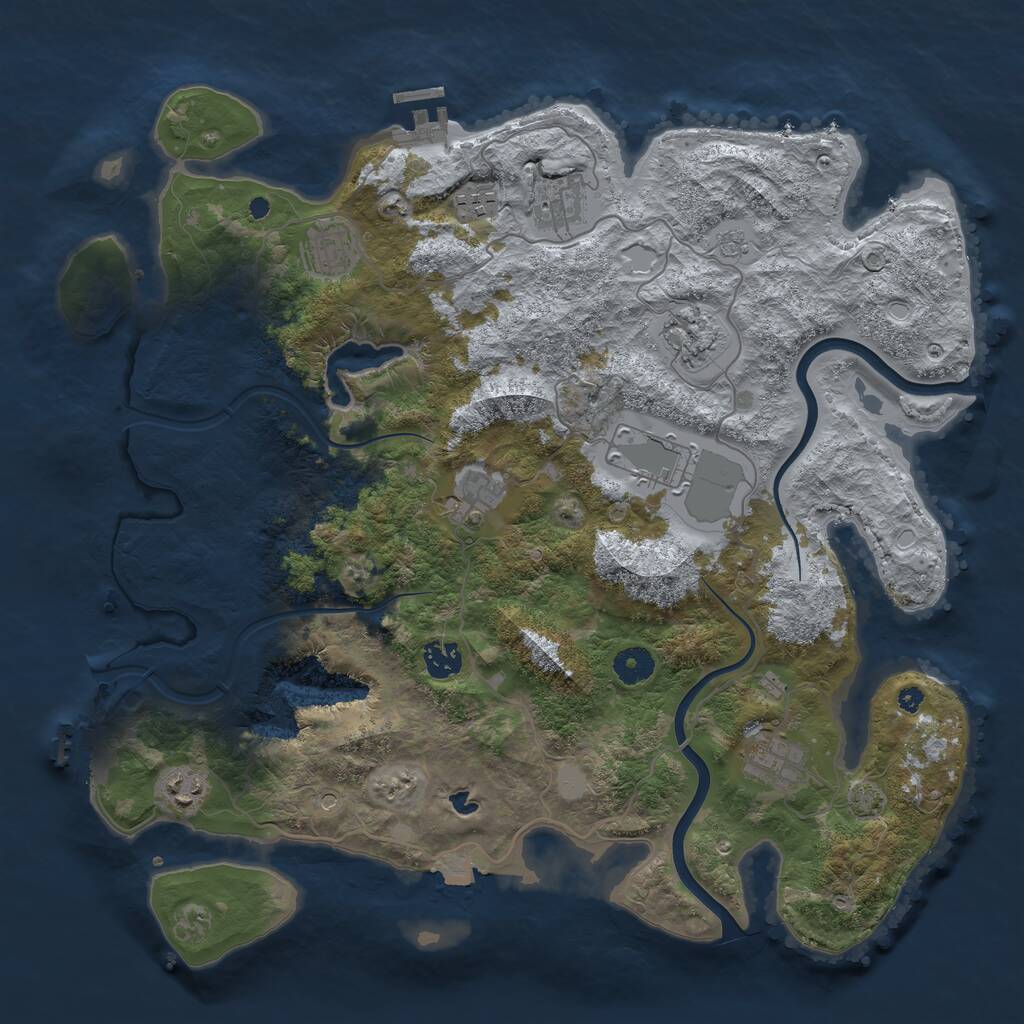 Rust Map: Procedural Map, Size: 4000, Seed: 1661672575, 15 Monuments