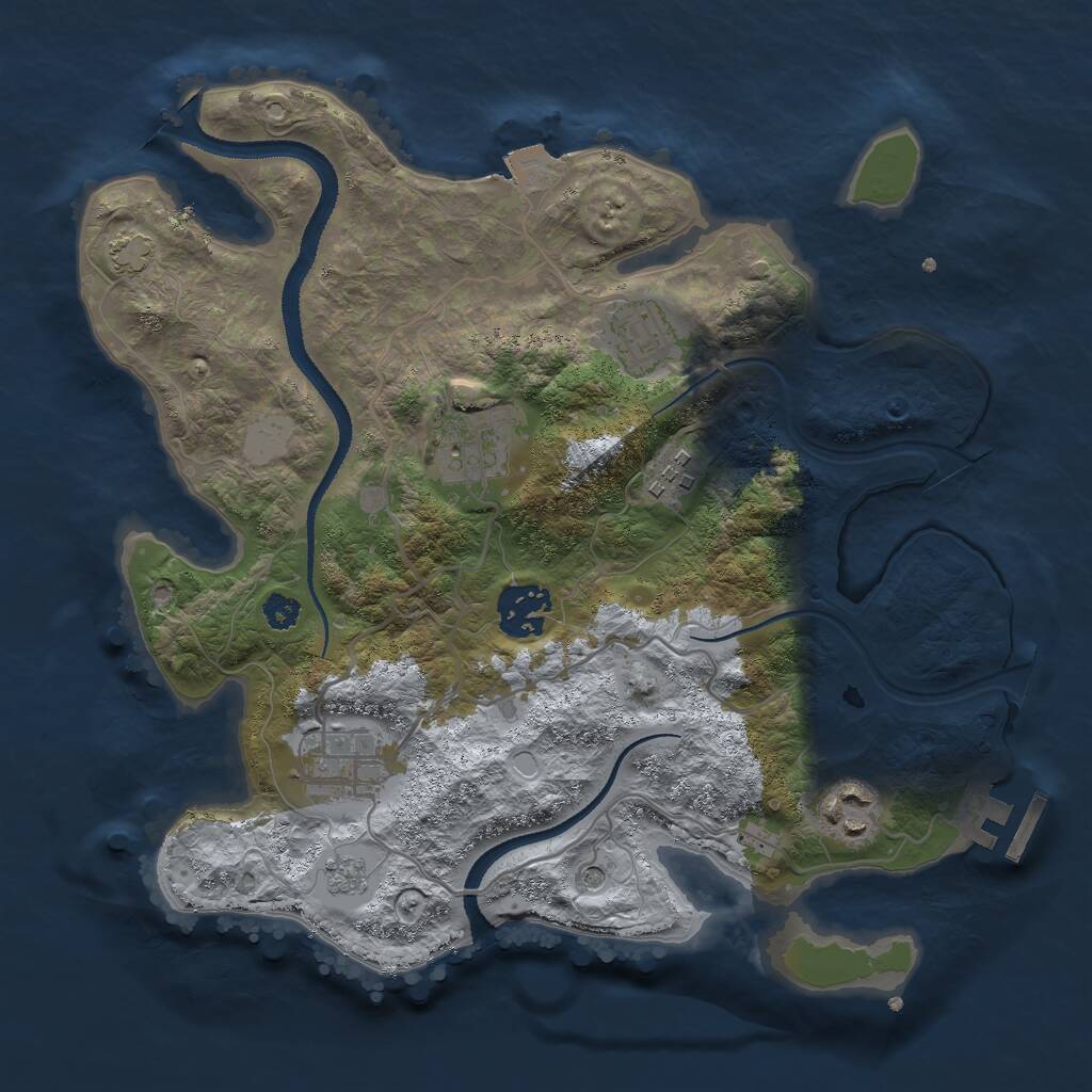 Rust Map: Procedural Map, Size: 3000, Seed: 16112, 11 Monuments