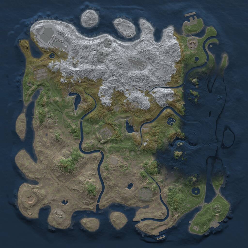 Rust Map: Procedural Map, Size: 4500, Seed: 76254931, 17 Monuments