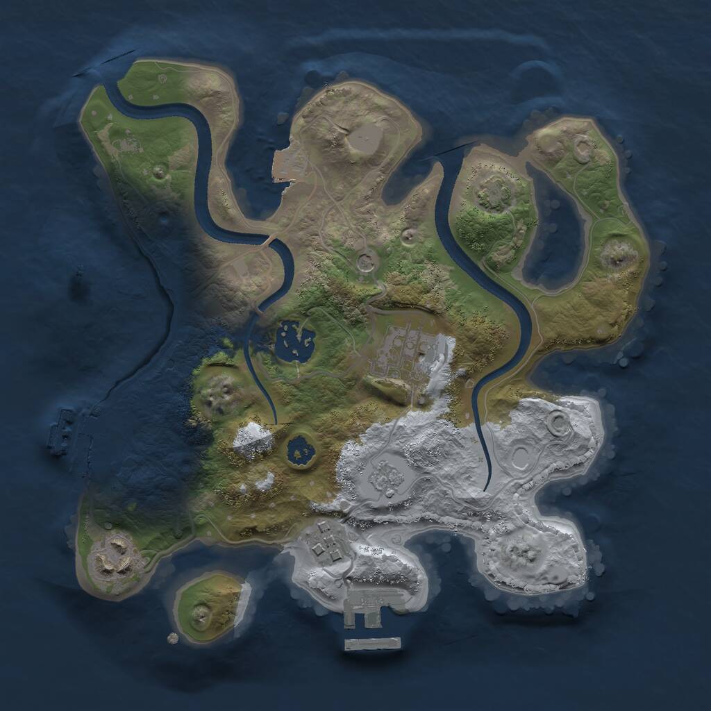 Rust Map: Procedural Map, Size: 2556, Seed: 481981, 10 Monuments