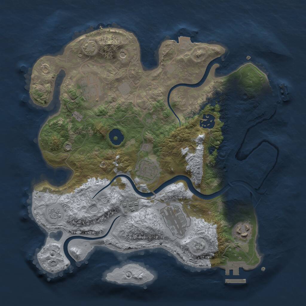 Rust Map: Procedural Map, Size: 3000, Seed: 208543769, 12 Monuments