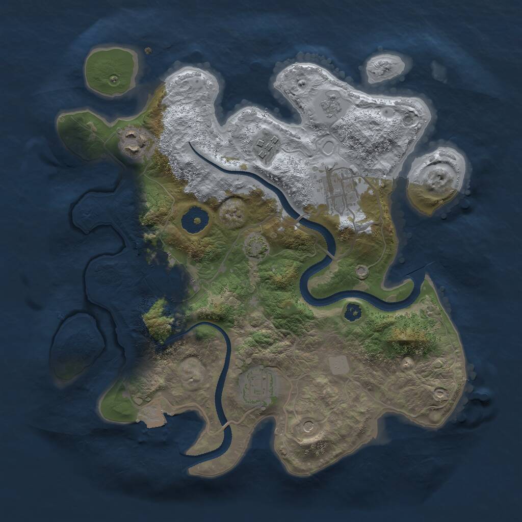 Rust Map: Procedural Map, Size: 3000, Seed: 130000, 9 Monuments