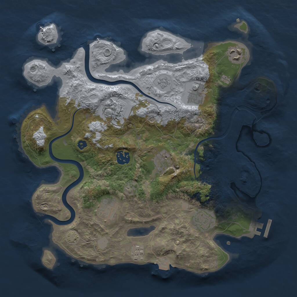 Rust Map: Procedural Map, Size: 3200, Seed: 168507927, 13 Monuments