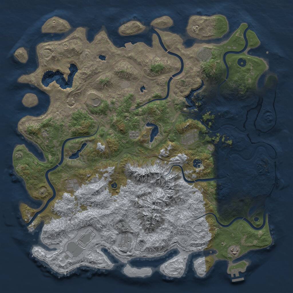 Rust Map: Procedural Map, Size: 5000, Seed: 16112, 15 Monuments