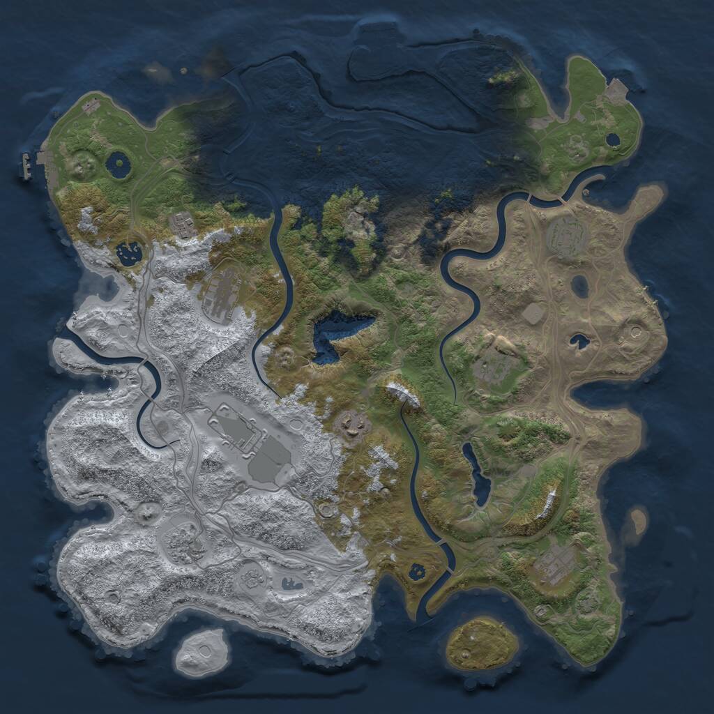 Rust Map: Procedural Map, Size: 4250, Seed: 1752243475, 15 Monuments