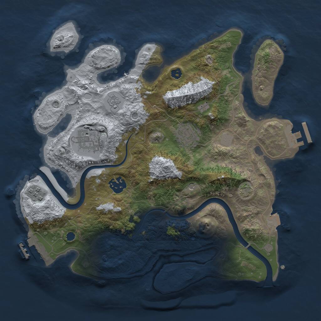 Rust Map: Procedural Map, Size: 3000, Seed: 1815103692, 10 Monuments