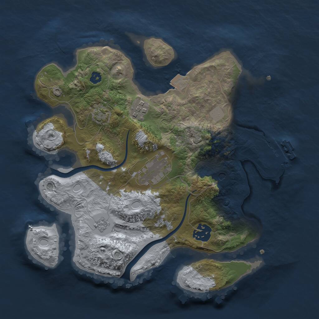 Rust Map: Procedural Map, Size: 2700, Seed: 1783598498, 8 Monuments