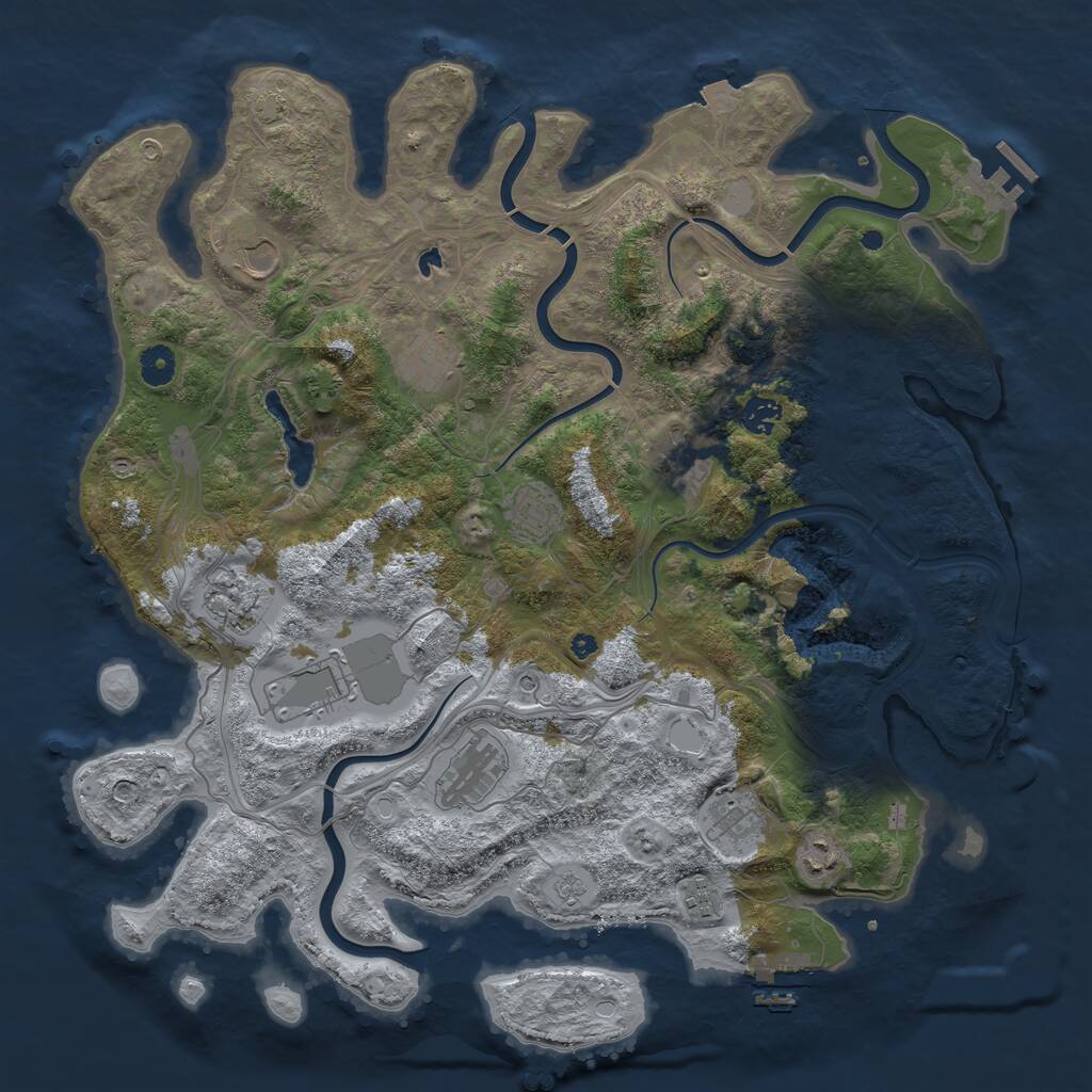 Rust Map: Procedural Map, Size: 4250, Seed: 1567004249, 17 Monuments