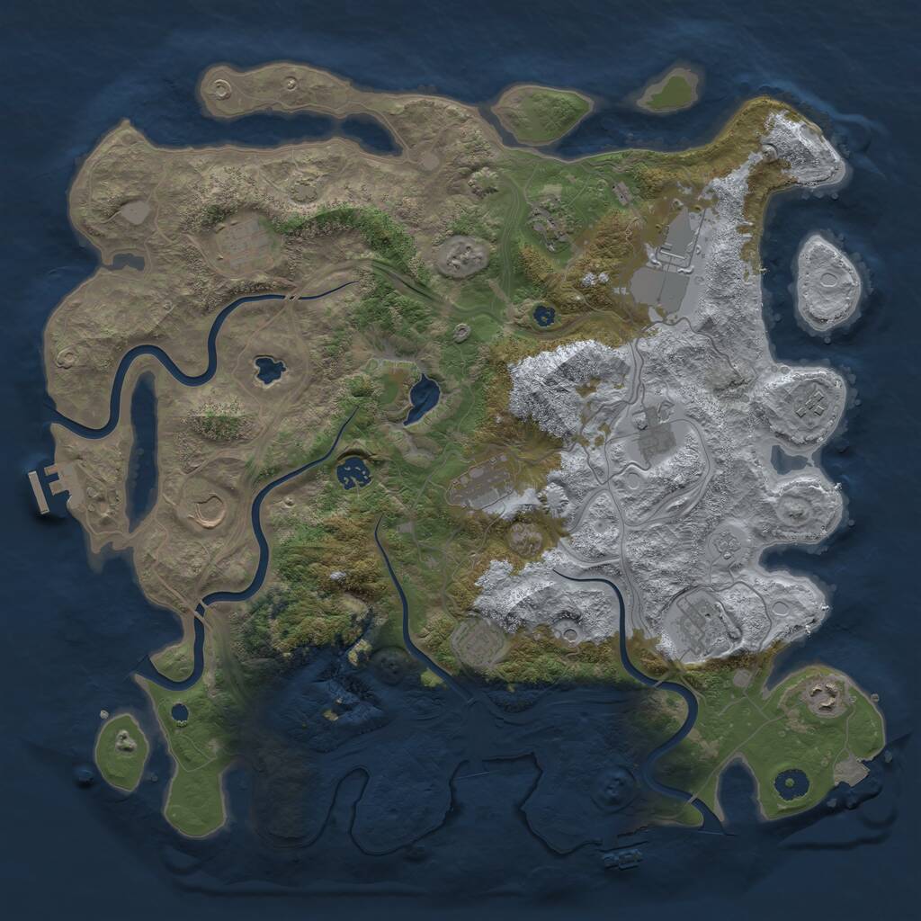 Rust Map: Procedural Map, Size: 4300, Seed: 1338619669, 17 Monuments
