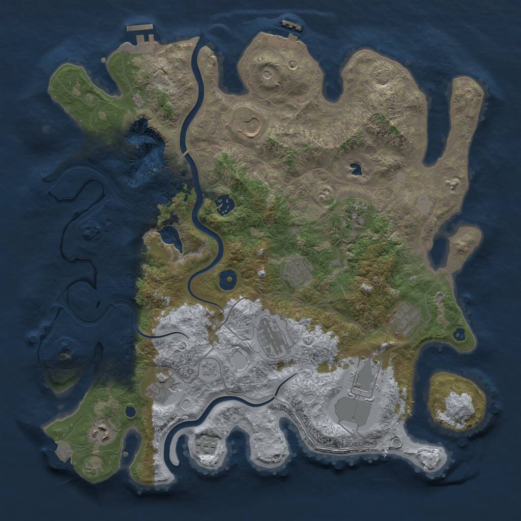 Rust Map: Procedural Map, Size: 4000, Seed: 410897942, 16 Monuments