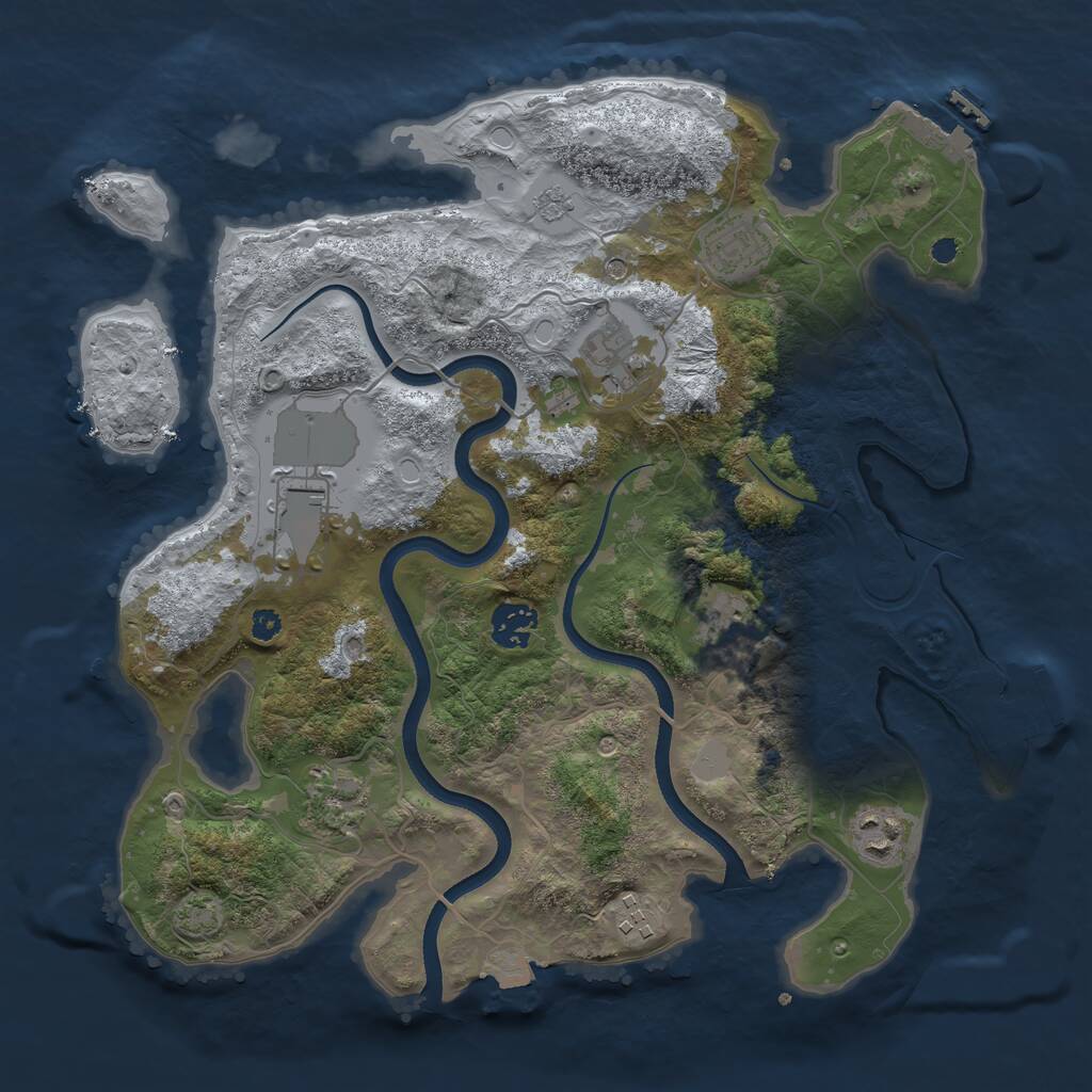 Rust Map: Procedural Map, Size: 3500, Seed: 454304897, 14 Monuments