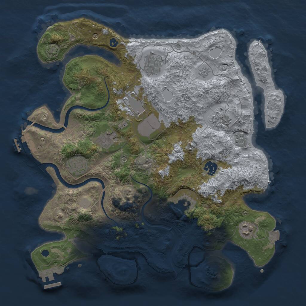 Rust Map: Procedural Map, Size: 3500, Seed: 48159122, 15 Monuments