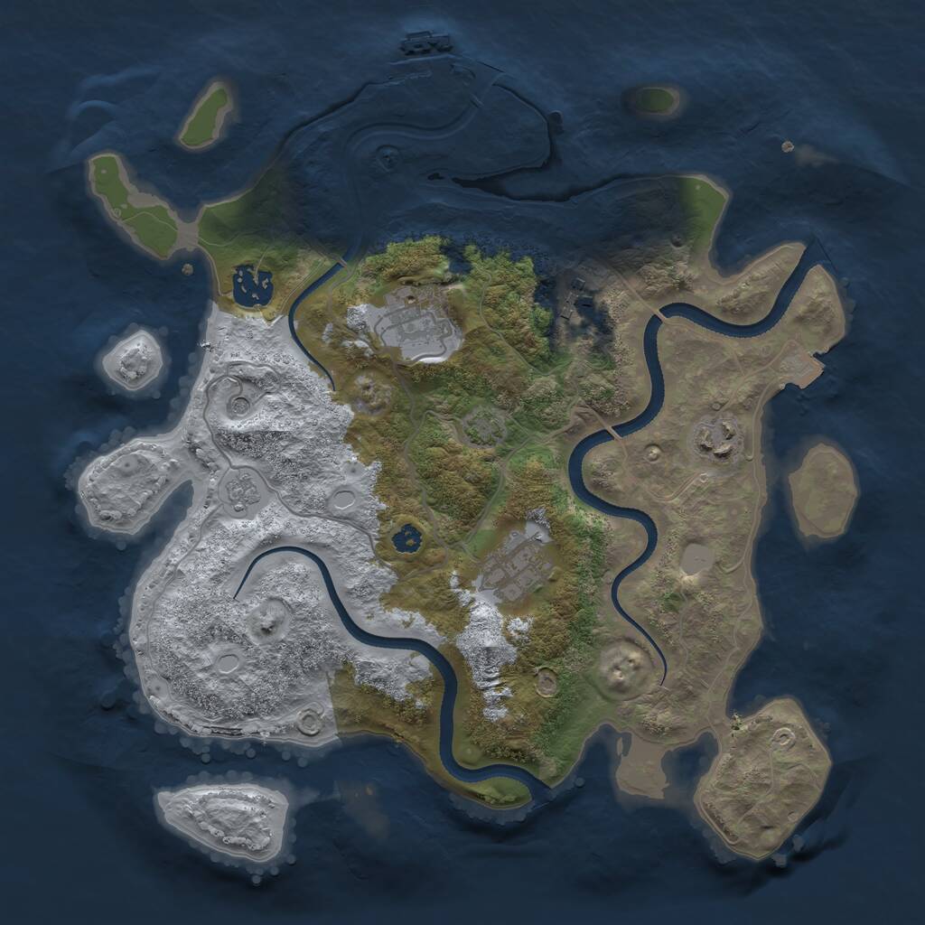 Rust Map: Procedural Map, Size: 3250, Seed: 494030821, 10 Monuments