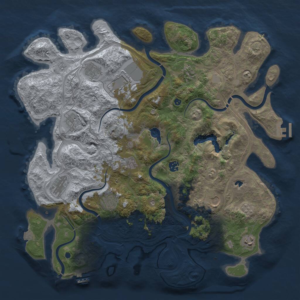 Rust Map: Procedural Map, Size: 4250, Seed: 959451758, 17 Monuments