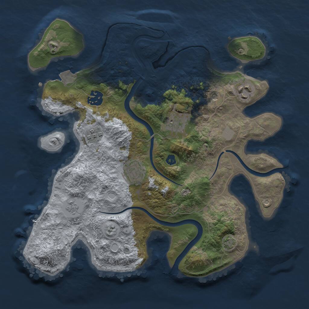 Rust Map: Procedural Map, Size: 3000, Seed: 472200025, 9 Monuments