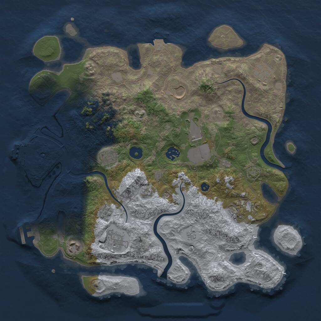 Rust Map: Procedural Map, Size: 3700, Seed: 1636512640, 15 Monuments