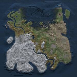 Thumbnail Rust Map: Procedural Map, Size: 3750, Seed: 705100335, 16 Monuments