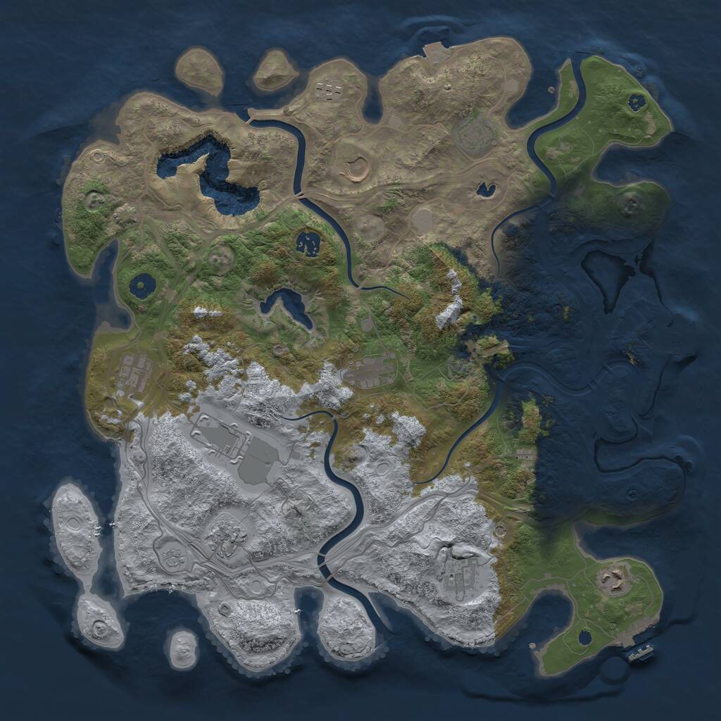 Rust Map: Procedural Map, Size: 4300, Seed: 1314009512, 16 Monuments