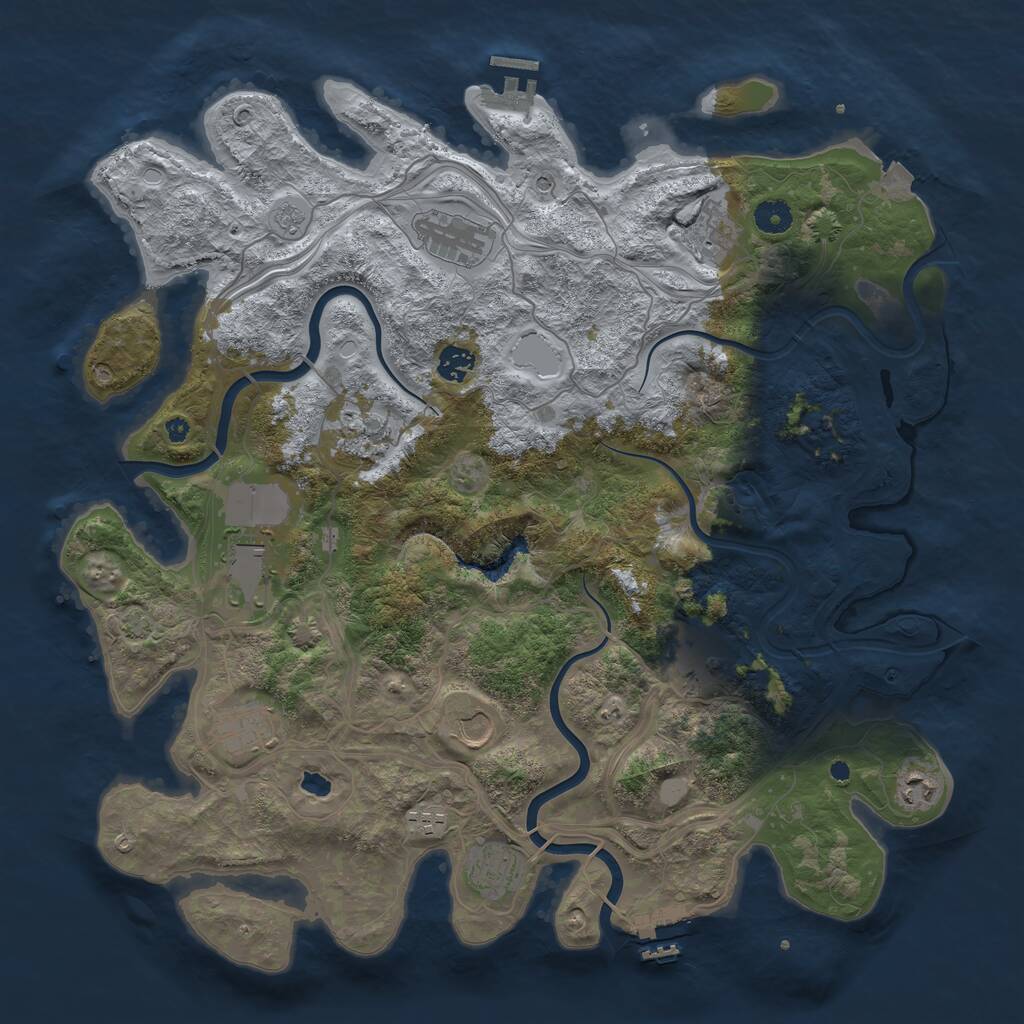 Rust Map: Procedural Map, Size: 4250, Seed: 1438533444, 17 Monuments
