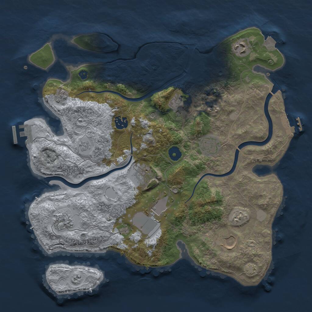 Rust Map: Procedural Map, Size: 3500, Seed: 562596618, 15 Monuments