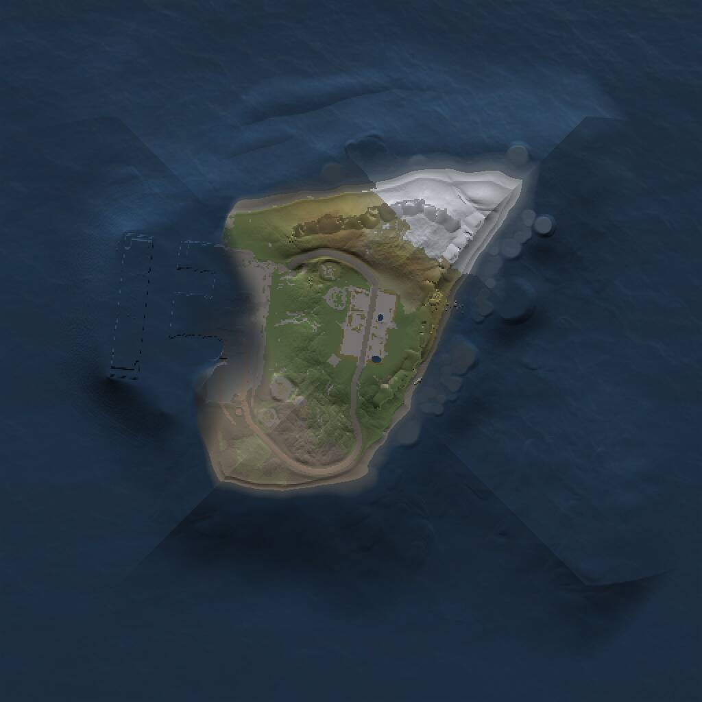 Rust Map: Procedural Map, Size: 1000, Seed: 4416064, 2 Monuments