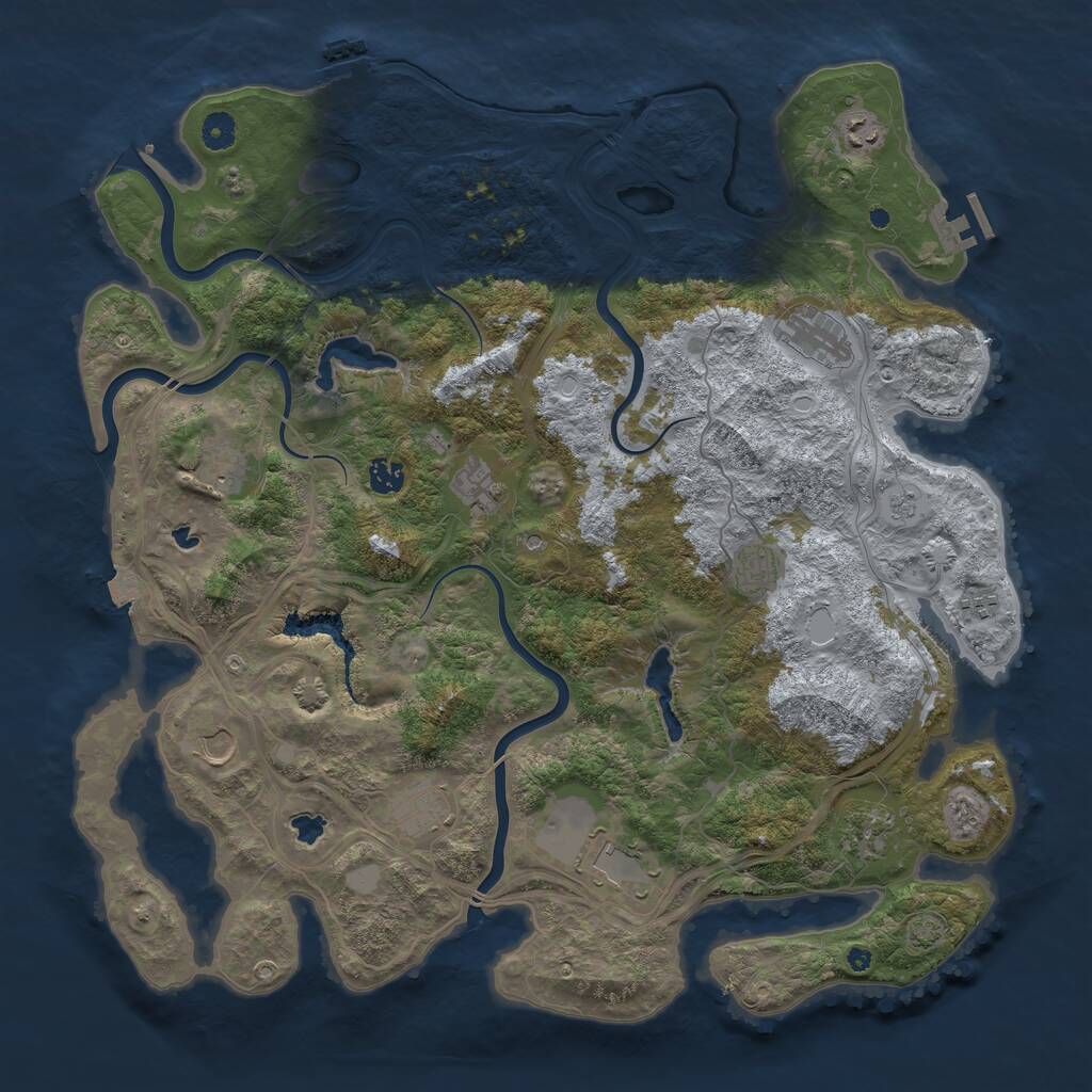 Rust Map: Procedural Map, Size: 4500, Seed: 45645612, 17 Monuments