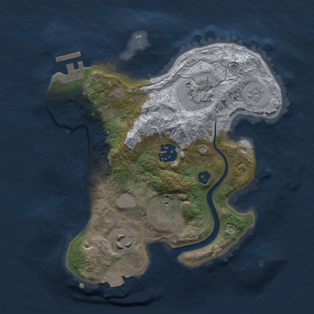 Rust Map: Procedural Map, Size: 2500, Seed: 51235, 7 Monuments