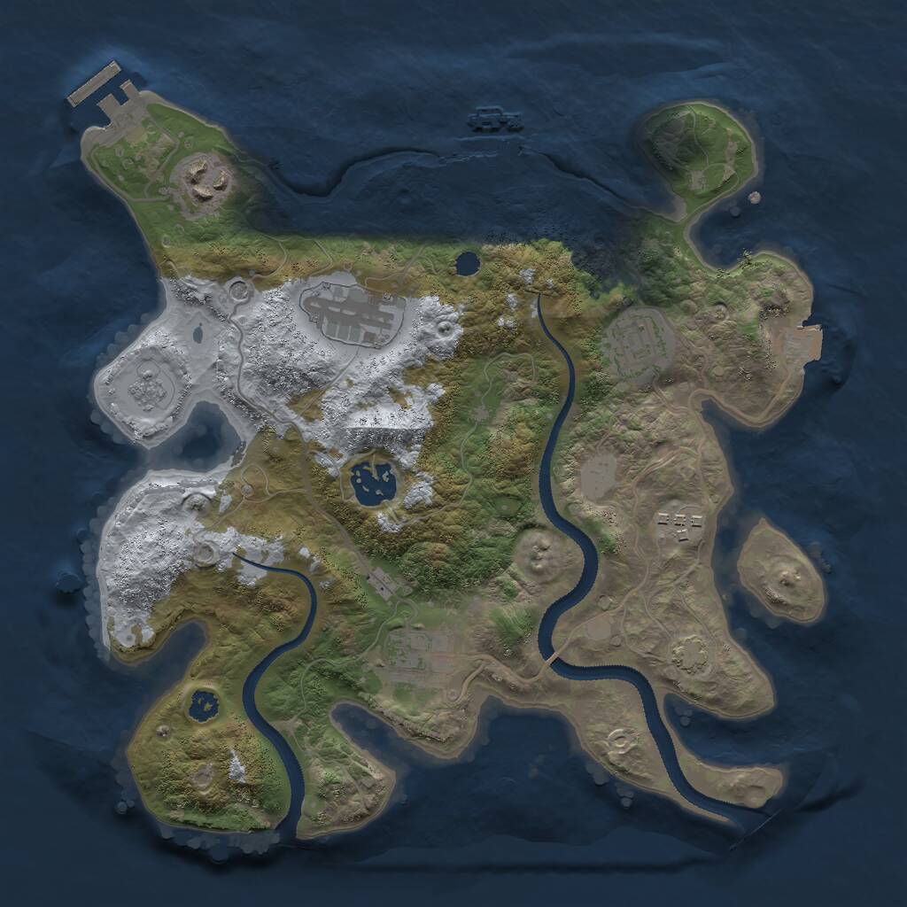 Rust Map: Procedural Map, Size: 3000, Seed: 234537, 12 Monuments