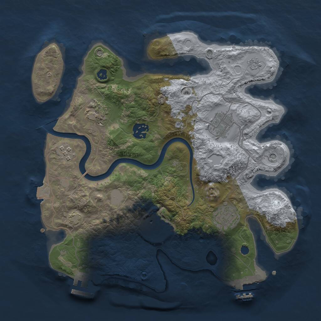 Rust Map: Procedural Map, Size: 3000, Seed: 220502560, 12 Monuments