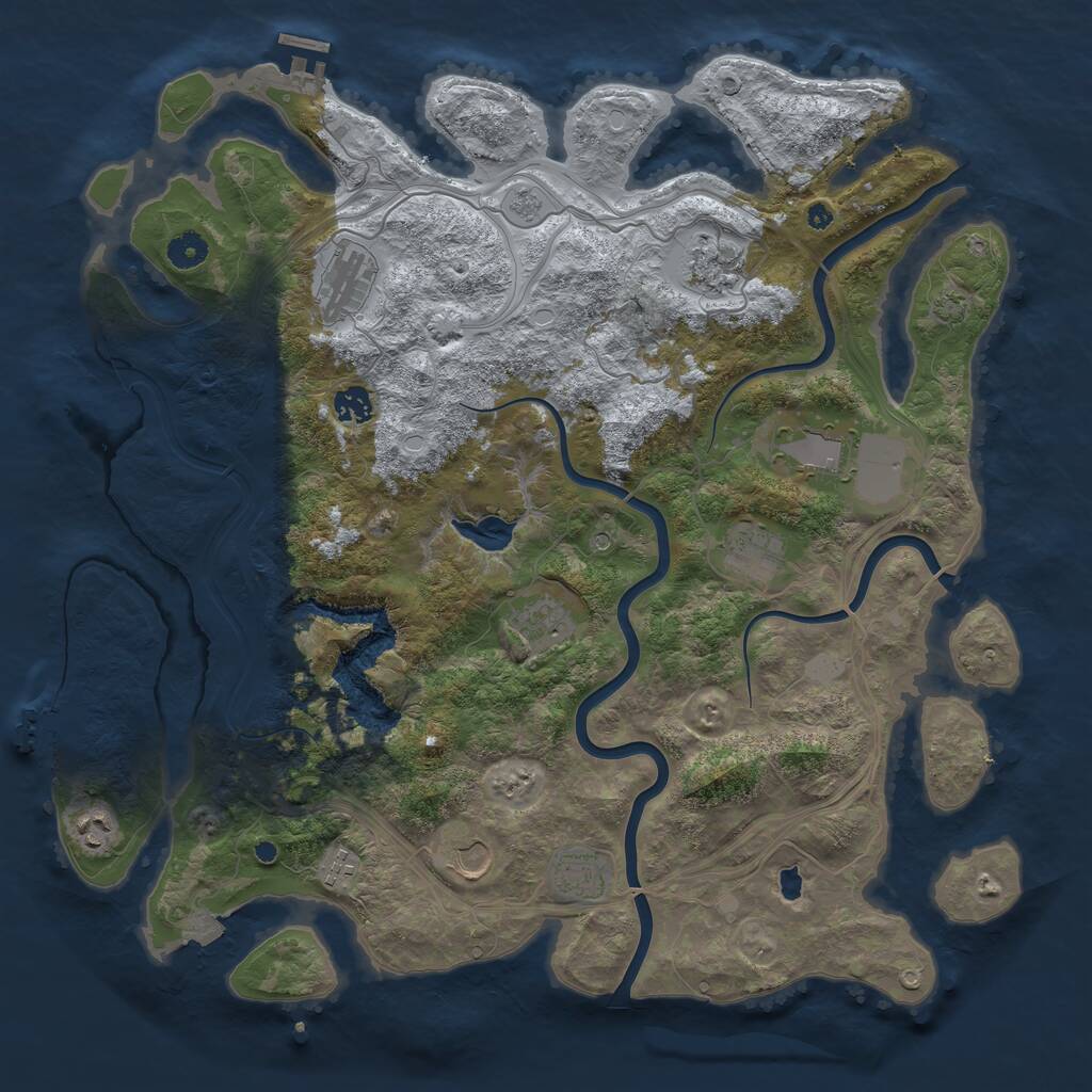 Rust Map: Procedural Map, Size: 4300, Seed: 618740843, 16 Monuments