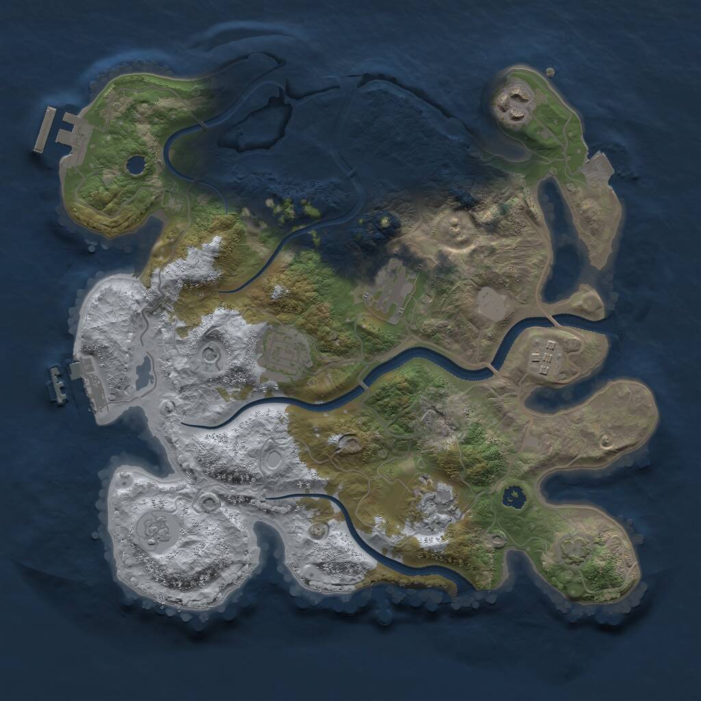 Rust Map: Procedural Map, Size: 3000, Seed: 1789467769, 11 Monuments