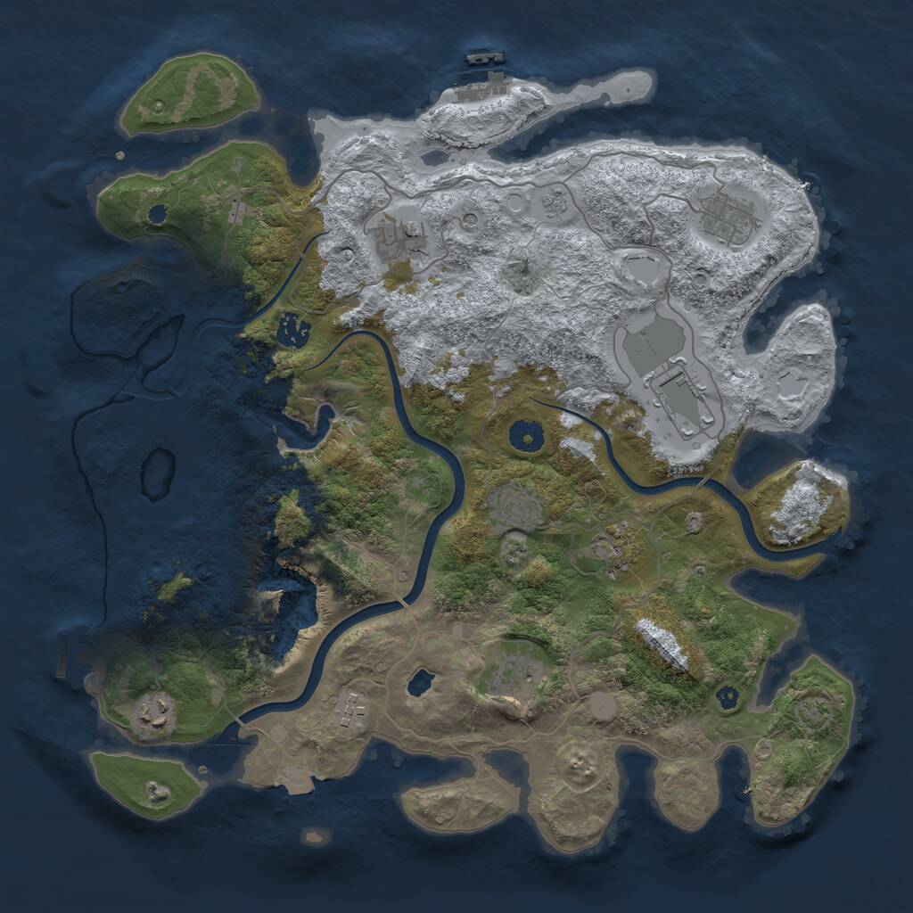 Rust Map: Procedural Map, Size: 4000, Seed: 1968527307, 15 Monuments