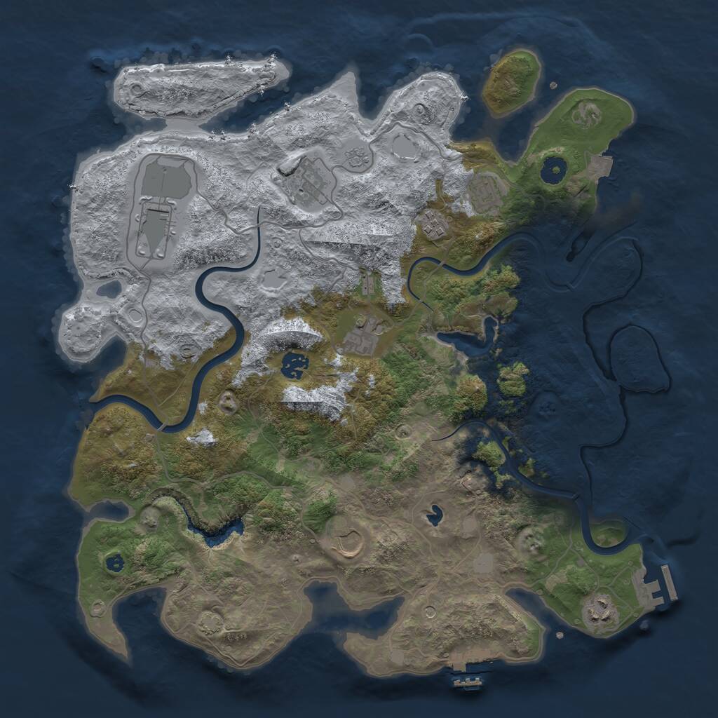 Rust Map: Procedural Map, Size: 4000, Seed: 844260746, 14 Monuments