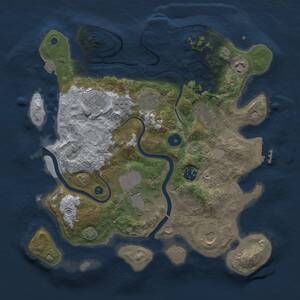 Thumbnail Rust Map: Procedural Map, Size: 3500, Seed: 33223593, 13 Monuments