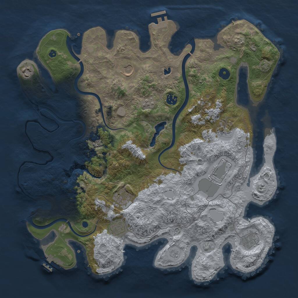 Rust Map: Procedural Map, Size: 4000, Seed: 466029702, 15 Monuments