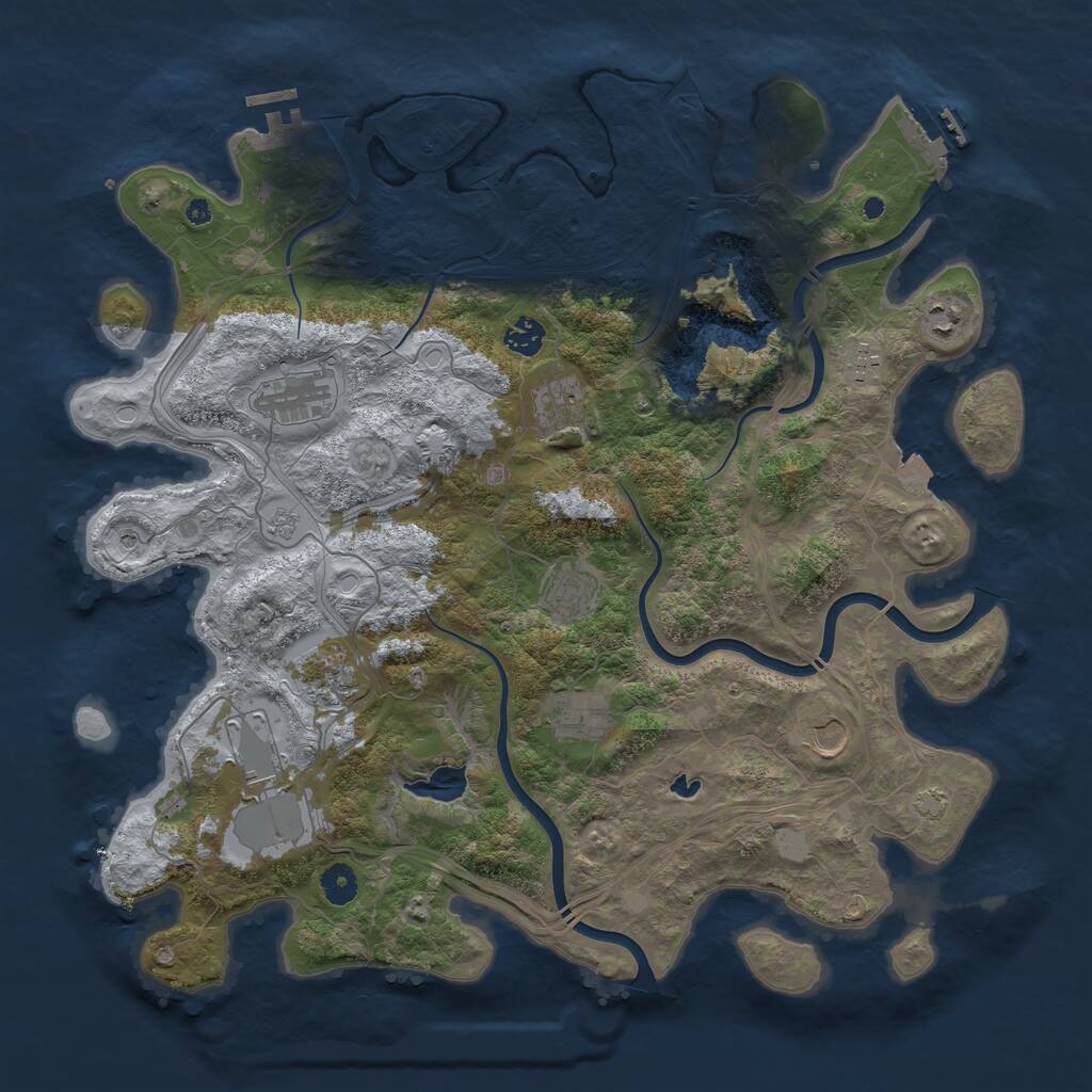 Rust Map: Procedural Map, Size: 4250, Seed: 636955717, 16 Monuments
