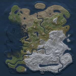 Thumbnail Rust Map: Procedural Map, Size: 4500, Seed: 1696419467, 16 Monuments