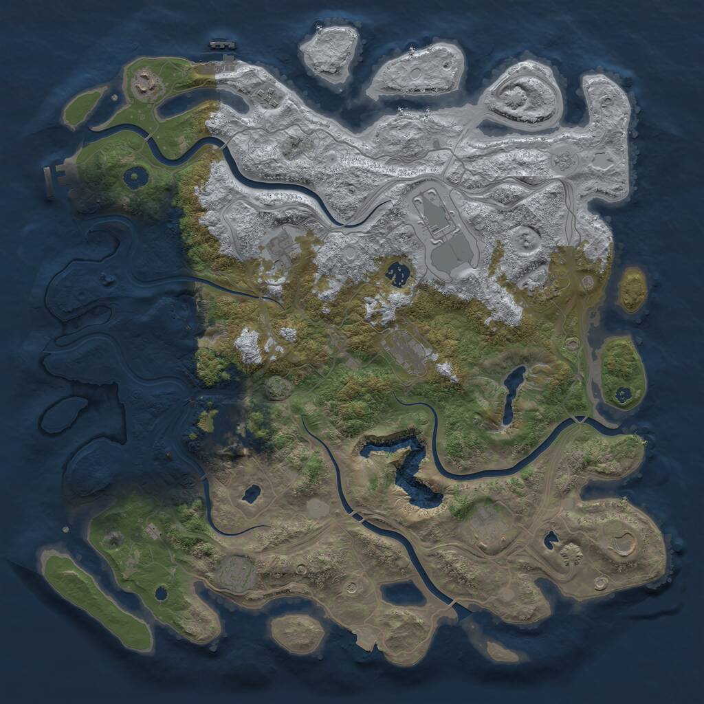 Rust Map: Procedural Map, Size: 4500, Seed: 896222382, 17 Monuments