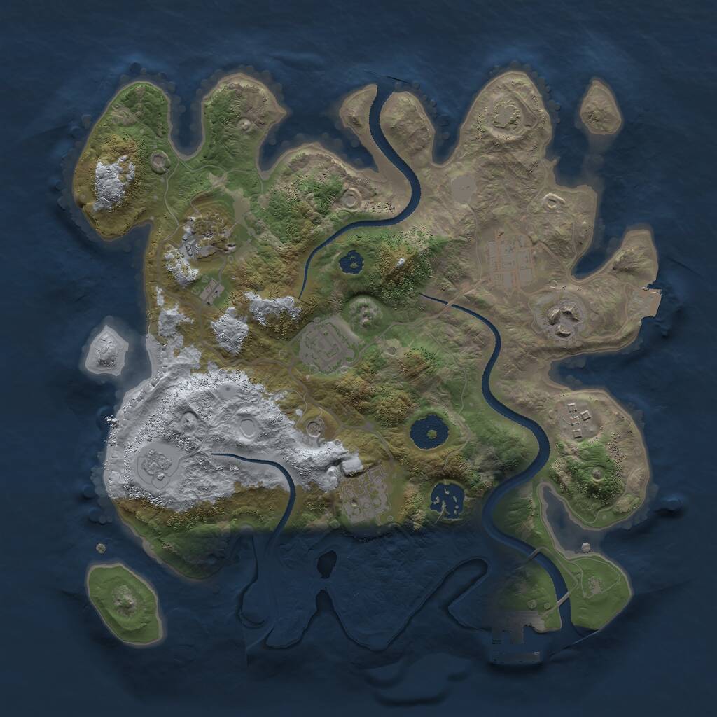 Rust Map: Procedural Map, Size: 3037, Seed: 152607150, 12 Monuments